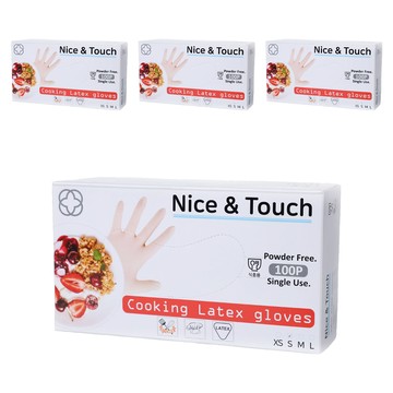 Nice&Touch 萬用料理乳膠手套 100入  白色  小(S)  4盒
