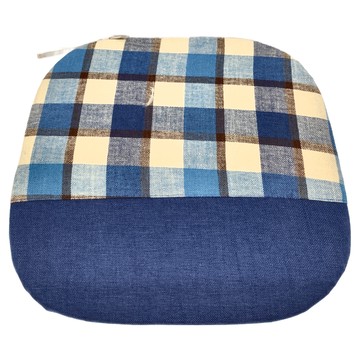 色織雅格馬蹄墊  38 x 41 x 3cm  藍色