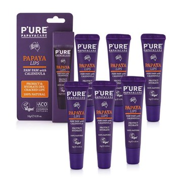 澳洲Pure Papayacare 木瓜護唇膏 10gx6 入組(含金盞花)