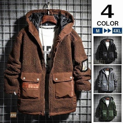 21春の新作 アウター ブルゾン 冬服 メンズ ボアジャケット ムートンジャケット 大きいサイズ 防寒着 フルジップ ジャケット ムートンコート 色 オリーブ Dunamisaesthetics Com