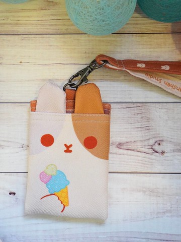 Vivianshen奶油兔證件套 票卡夾 造型證件套 含掛繩