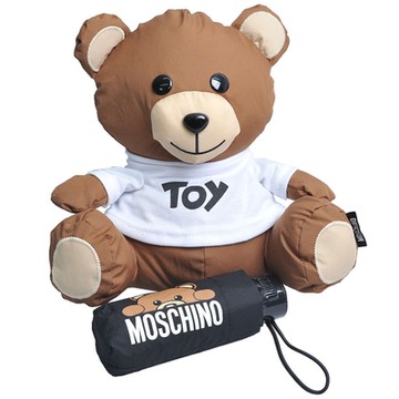 MOSCHINO 可愛TOY立體小熊玩偶附晴雨傘(黑傘)