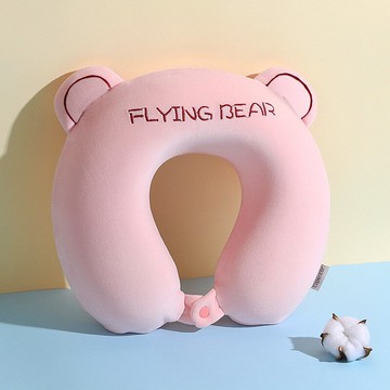 記憶棉u型枕 字母刺繡短絨彈力柔 太空記憶棉海綿頸枕U型枕