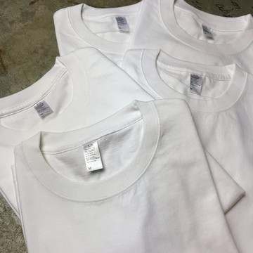 280克 【我只賣不透的白T】重磅日系有大尺寸男女純棉白色圓筒無縫桶織短袖重磅t恤