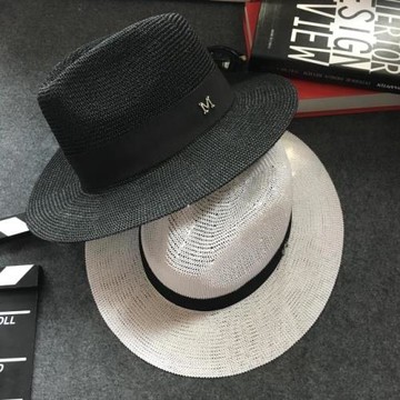 夏季遮陽帽男女草帽子女平沿麻料寬檐禮帽巴拿馬沙灘度假帽爵士帽