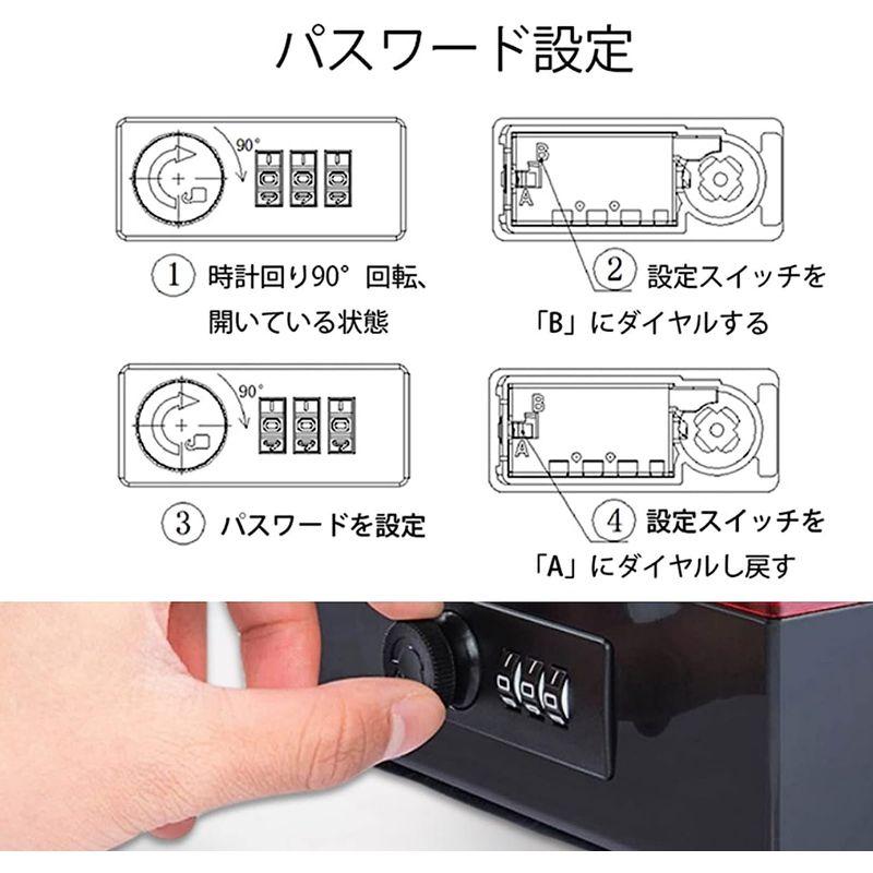 heizi ハンコケース 印鑑ケース 鍵付き ダイヤルロック 式 ゴム印 会社 法人 印鑑 整理 判子 入れ