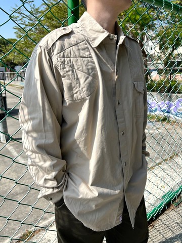 Vintage 狩獵襯衫 卡其風衣肩帶