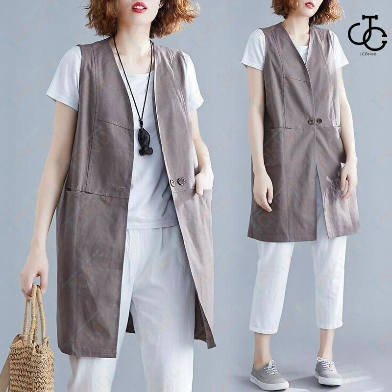 ジレ レディース ベスト ロングジレ 黒 トップス ロングベスト 着痩せ 春コーデ Vネック リネン風 大きいサイズ 新作 体型カバー 30代 40代 カジュアル 夏 ジレ レディース ベスト ロングジレ 黒 トップス ロングベスト