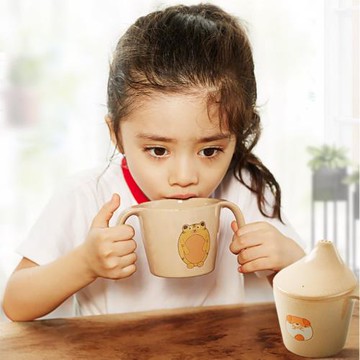 殼氏唯稻谷殼兒童水杯卡通可愛不易打爛杯子健康水杯耐高溫耐熱