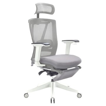 E-home Falsita 法希塔意式高階底盤半網含腳凳人體工學電腦椅 YUE008A-gry  灰色  72.5 x 93.5~68 x 117~133cm