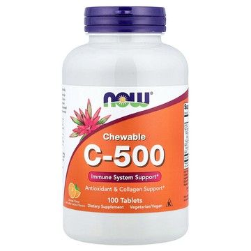 NOW Foods, C-500，橙味，100 片