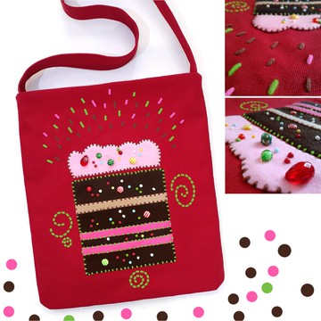 手工刺繡托特包，14盎司帆布，獨特設計，尺寸12x14英吋。