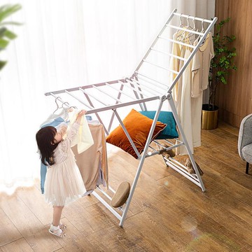 曬衣架 盼盼晾衣架落地翼型折疊室內晾衣桿家用陽台鋁合金曬被衣架【摩可美家】