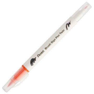 Pentel 飛龍 SESW30C 雙頭柔繪筆-橙色