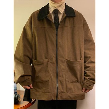 春秋季日系復古工裝夾克男士新款cleanfit外套無信仰簡約百搭大碼