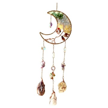 advance jewel 寶峻晶石館 彩色月亮捕夢網  長40cm  彩色月亮