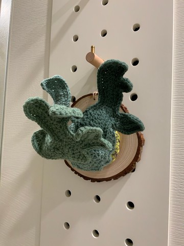 鹿角蕨板掛 針織手作