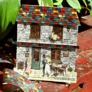 🍋檸檬青🍋清倉現貨自然肌理系列6款4cm*2m自帶離型紙膠帶造景打底拼貼貼紙手帳裝飾素材