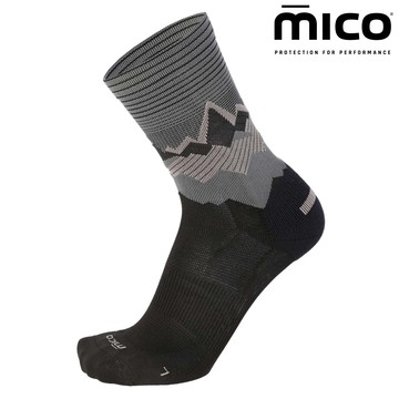 MICO 輕量彈性中筒健行襪 CA3065 (21) / 170黑-灰 (S-XL)