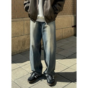 VOYEZ｜🇰🇷復古ccd 闊腿牛仔長褲｜漸層刷白・質感單品