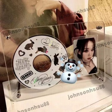 CD小卡唱片照片相框專輯亞克力立牌透明桌麵擺臺擺件愛豆展示架