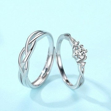【巴黎精品】現貨+預購 頂級925純銀戒指婚戒女鑽戒開口戒情侶對戒尾戒情人節禮物-0.5克拉男女飾品a1li29