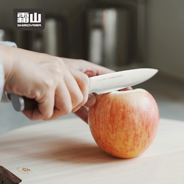 日本霜山 紅彩木柄高碳鋼水果刀-24cm