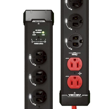 Power Guard 嗶嗶延長線:PRO 八插座 替換電線版 8插_全黑_替換電線3公尺