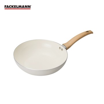【活動贈品請勿下單】德國Fackelmann 5018481 珍珠奶白陶瓷不沾深炒鍋24cm