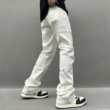 美式高街vibe風工裝休閑褲男潮牌設計感寬松顯瘦微喇叭直筒長褲子