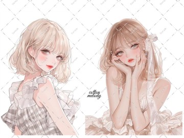 original sticker no.6352 人物貼紙 原創貼紙 人物貼紙 女孩貼紙 原創人物貼紙