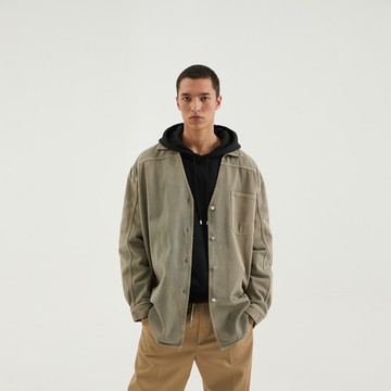 Light brown denim overshirt