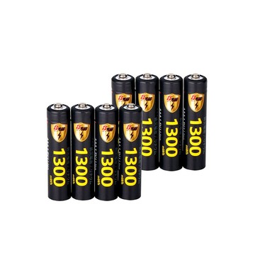 KOTSURU 【8馬赫】4號/AAA 恆壓可充式 1.5V鋰電池 全新特大能量 1300mWh 8入