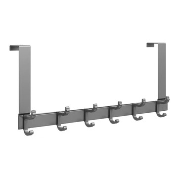 太空鋁門後掛鉤 上下鉤設計 雙倍吊掛收納 美觀不易生鏽 6鉤  槍灰色  1個
