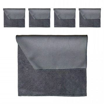 Axis 艾克思 超吸水麂皮絨.珊瑚絨雙面抹布5件組 灰色  1套  30 x 20cm