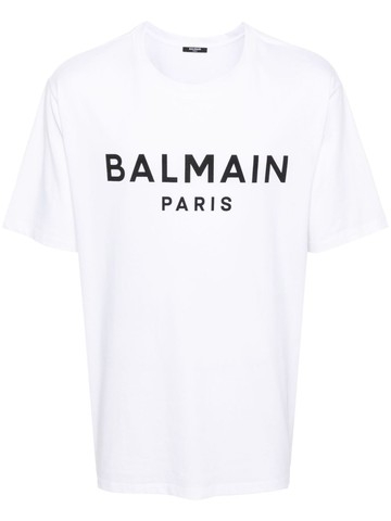 Balmain - logo-print cotton T-shirt - men - Cotton - M - White