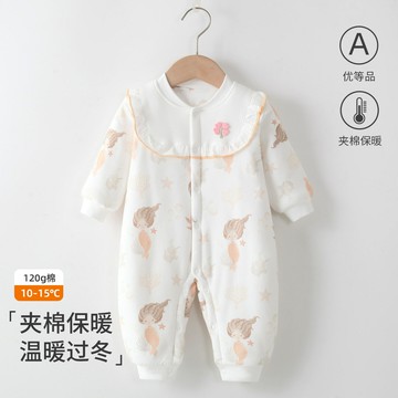 秋冬款嬰兒寶寶衣服連體衣爬服純棉a類加厚三層120克夾棉睡袋童裝鑫弘-萌寶童裝可開發票