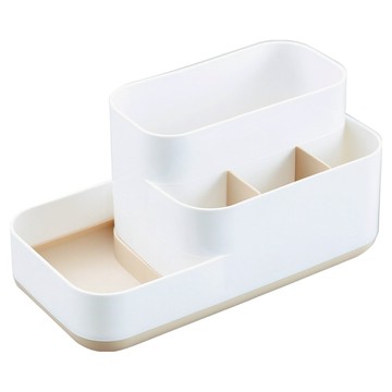 FAmILyLIFE 生活 多格桌面文具遙控器收納盒 A-177-YW  白杏色  1個