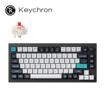 keychron Q1 Max 75% 黑色 三模鋁製機械鍵盤(含旋鈕) RGB Mac/Win 熱插拔 注音版本