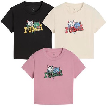 Puma 短袖上衣 女裝 短版 歐規 黑/米/粉【運動世界】63329001/63329087/63329065