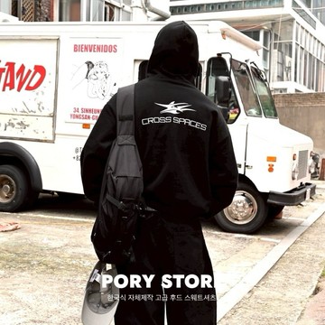 【PORY STORE】 韓系街頭Boxy版型 短寬 帽T 重磅 刷毛 實拍 百搭 穿搭必備 大學t