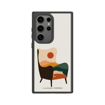 Galaxy S24 Ultra SolidSuit 黑 - ilovedoodle (Lim Heng Swee) - Cat Landscape - Chair 貓咪椅子