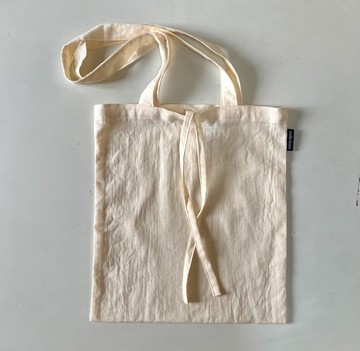 (奶油色) 半亞麻長柄托特包