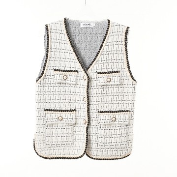 CLL巧玲瓏 小香風毛呢滾邊背心 1004909