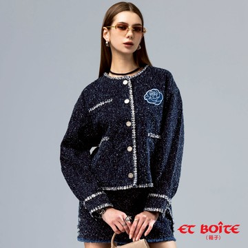 【外套年貨㊣獨家價】無彈小香丹寧外套(深藍) -  BLUE WAY ET BOîTE 箱子