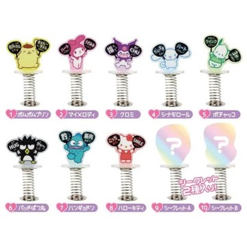 小禮堂 【拆售】Sanrio 三麗鷗 壓克力彈簧擺飾 (偶像應援)