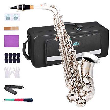 EASTROCK Alto Saxophone Nickel E Flat Sax Full Kit for Students Beginner with Carrying Case,Mouthpiece,Mouthpiece Cushion Pads,Cleaning Clo 並行輸入品