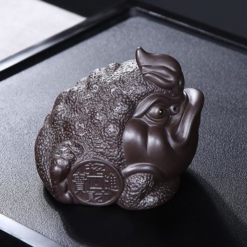 森典 紫砂茶寵可養茶擺件禪意茶道茶盤金蟾擺設茶具創意茶藝茶玩