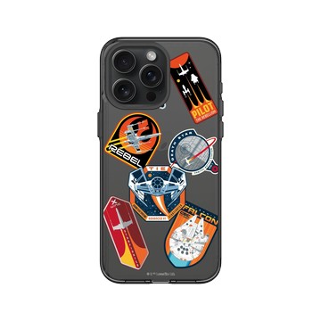 iPhone 15 Pro Max Clear 酷墨灰 - 迪士尼-星際大戰 Star Wars - 太空任務徽章-貼紙系列