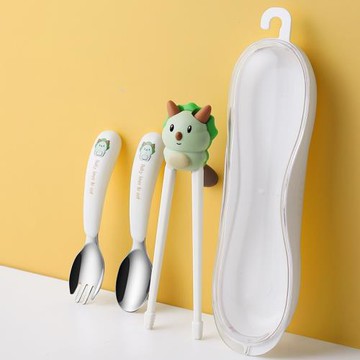 寶寶勺子兒童學吃飯訓練筷子勺子叉子二三236歲練習彎頭輔食餐具